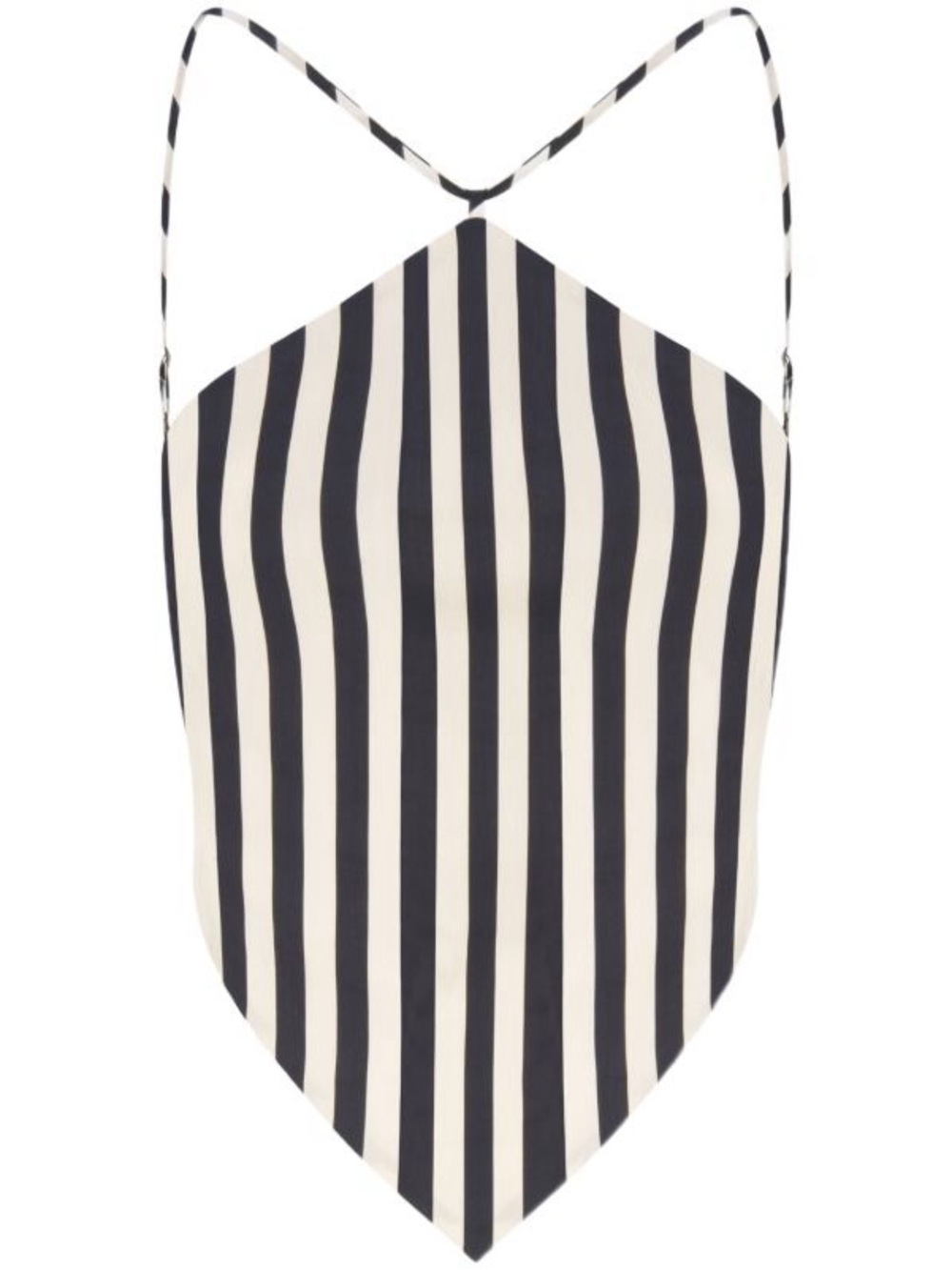 Simon Miller Black and Cream Striped Handkerchief Hem Cami